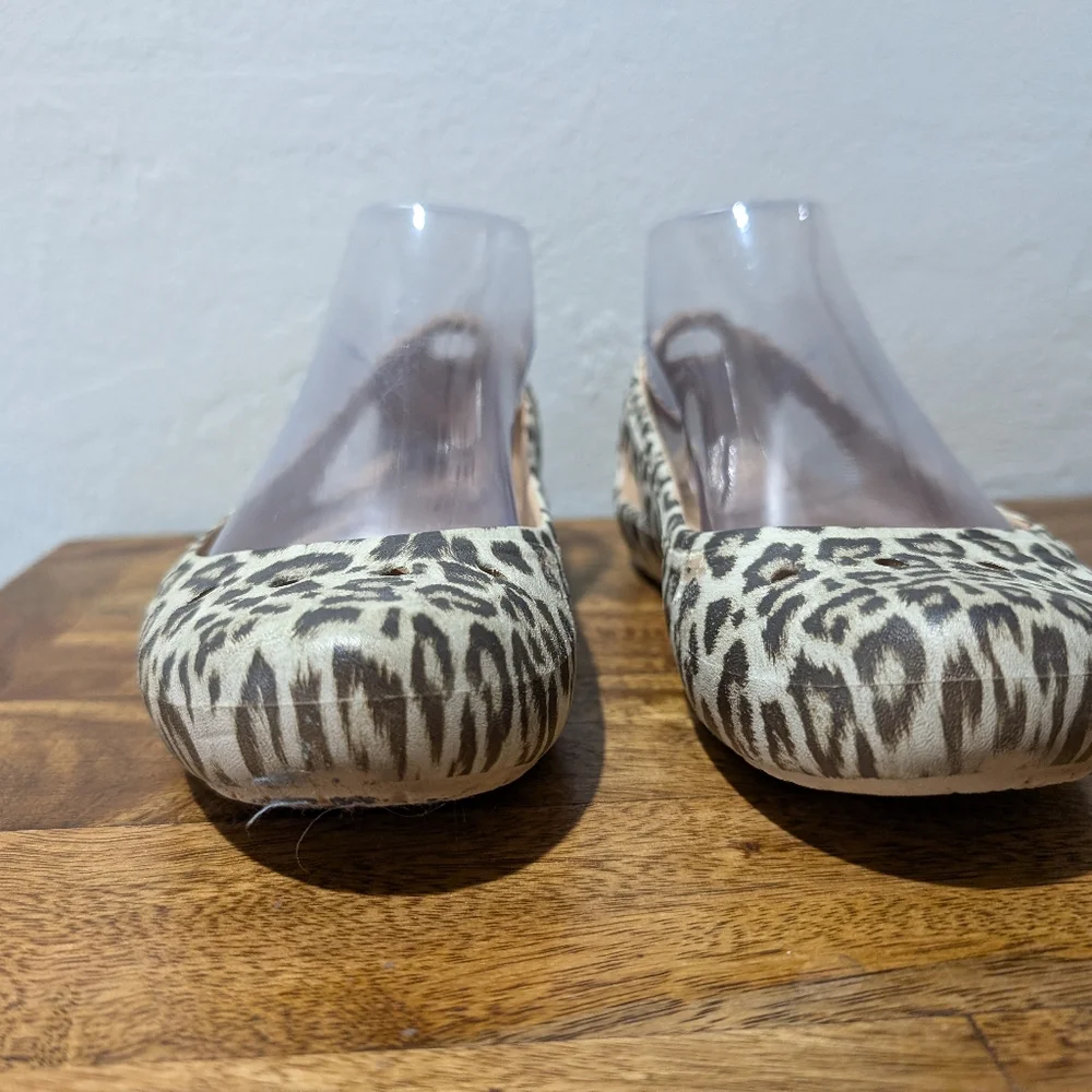 Crocs Kadee Leopard‎ Print Slingback Ballet Flats Size7